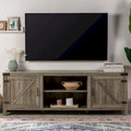 70-Inch Barn Door TV Stand with Adjustable Shelves