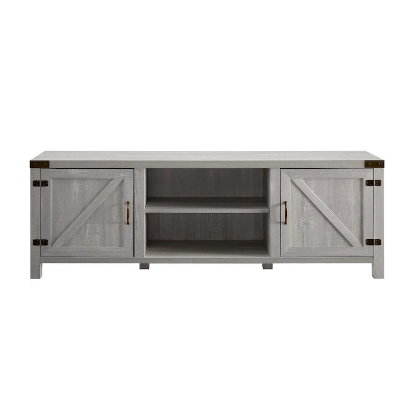 70-Inch Barn Door TV Stand with Adjustable Shelves