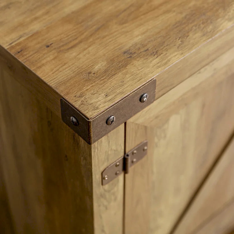 70-Inch Barn Door TV Stand with Adjustable Shelves