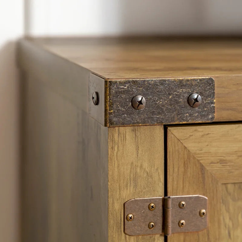 70-Inch Barn Door TV Stand with Adjustable Shelves