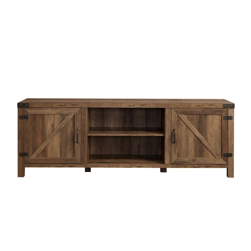 70-Inch Barn Door TV Stand with Adjustable Shelves