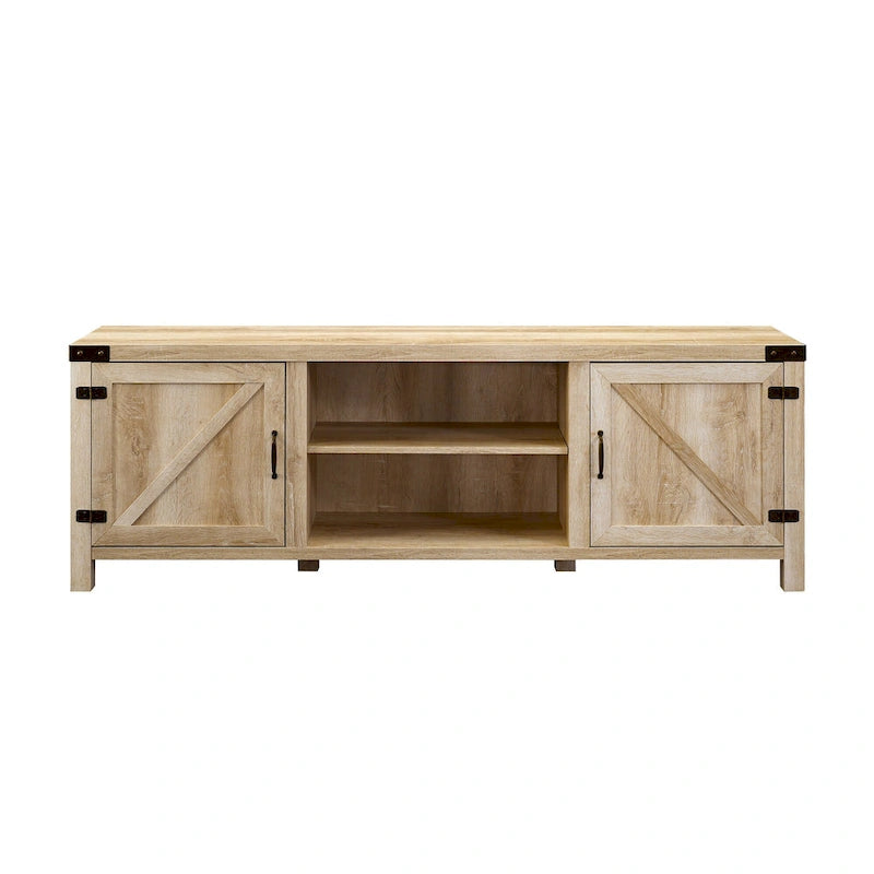 70-Inch Barn Door TV Stand with Adjustable Shelves