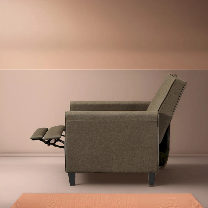 Pushback Recliner Chair with Memory Foam Lumbar Support and Adjustable Footrest