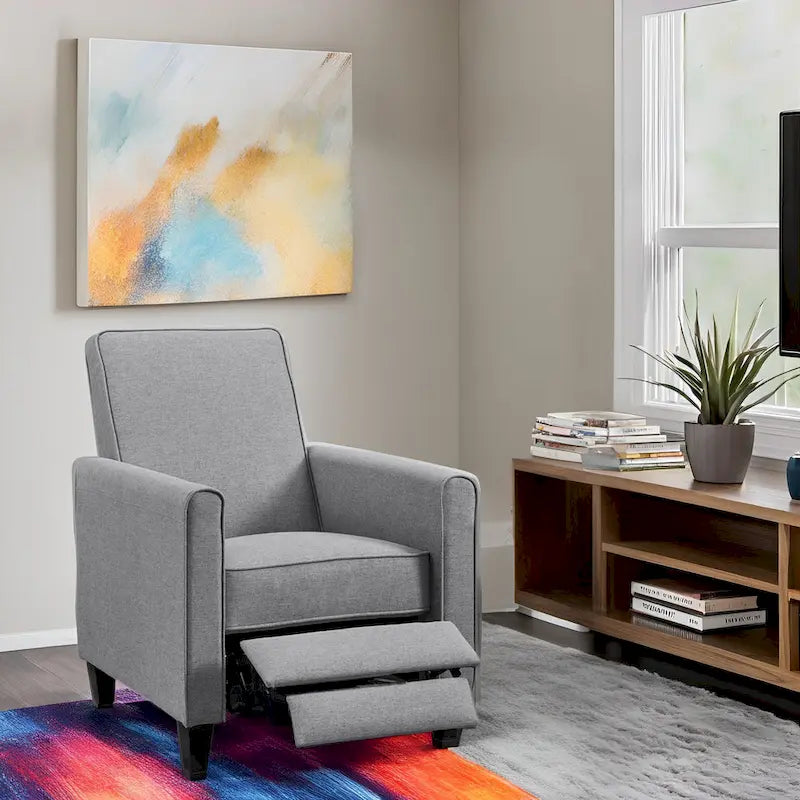 Pushback Recliner Chair with Memory Foam Lumbar Support and Adjustable Footrest