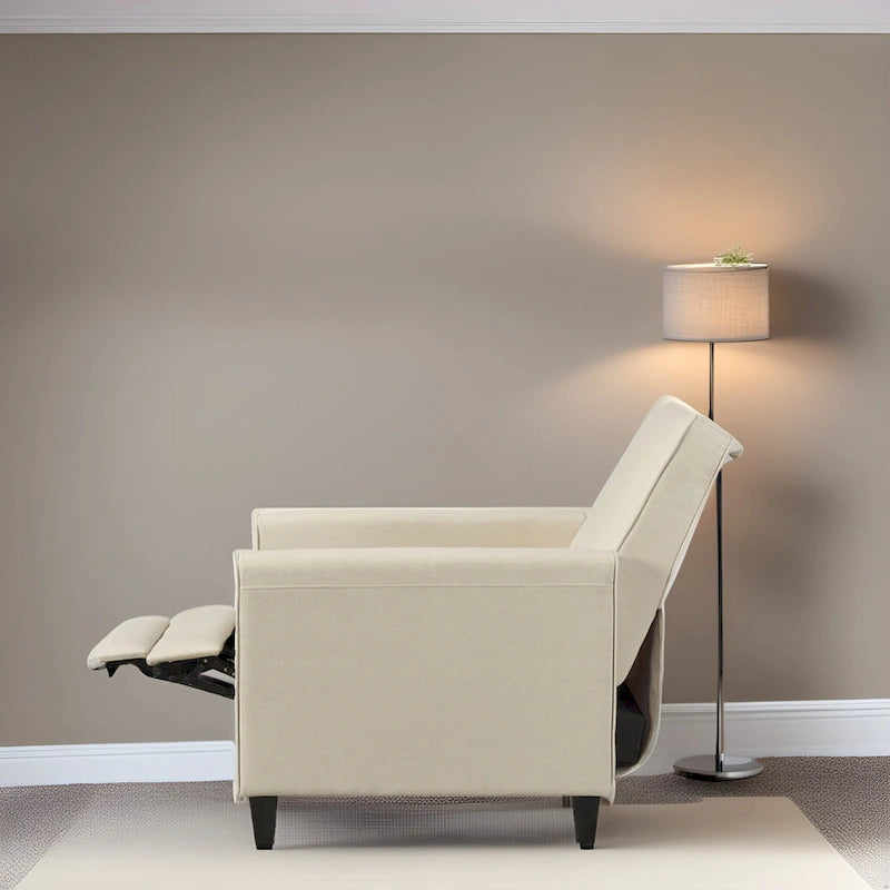 Pushback Recliner Chair with Memory Foam Lumbar Support and Adjustable Footrest
