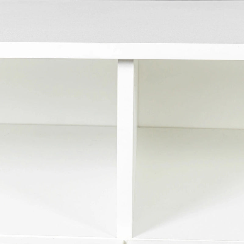 Moderní minimalistický televizní stolek 70" se 3 zásuvkami a otevřenými policemi – bílý