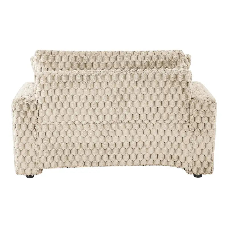 Oversized Upholstered Chaise Lounge with Cup Holders and Side Storage Pocket