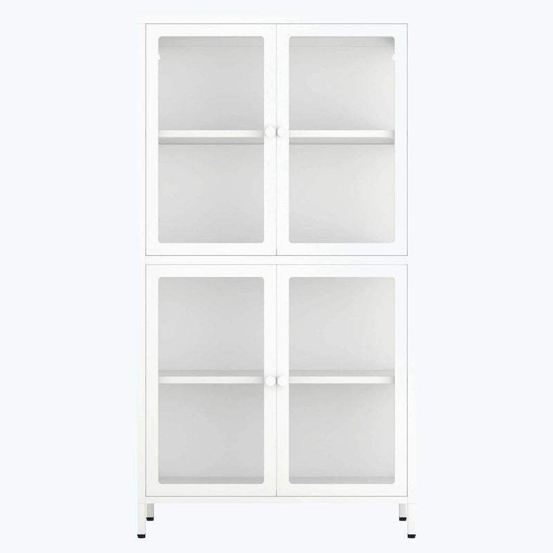 59" breite Vitrine mit Glastüren und verstellbaren Stahleinlegeböden
