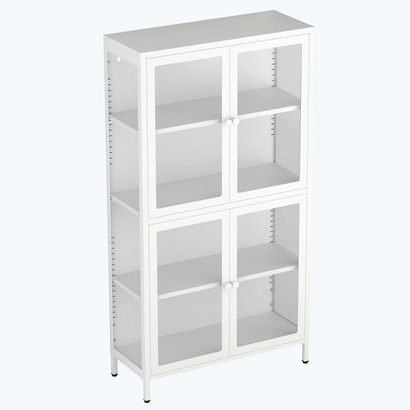 59" breite Vitrine mit Glastüren und verstellbaren Stahleinlegeböden