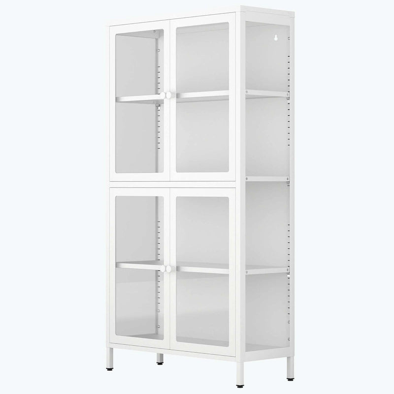 59" breite Vitrine mit Glastüren und verstellbaren Stahleinlegeböden