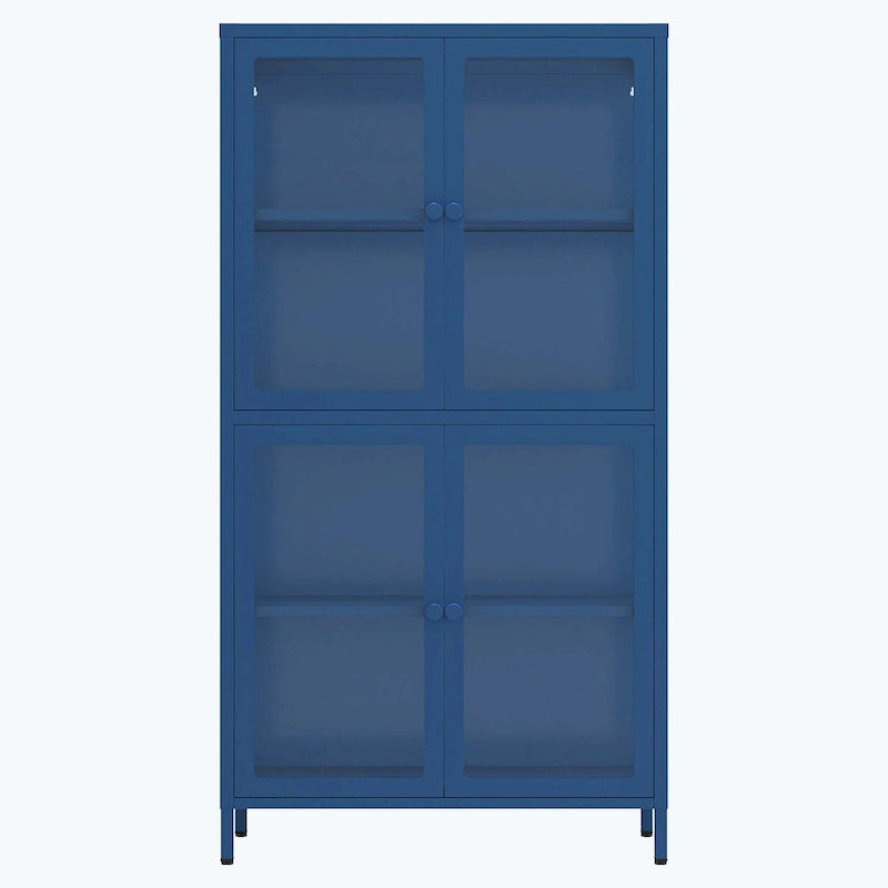 59" breite Vitrine mit Glastüren und verstellbaren Stahleinlegeböden