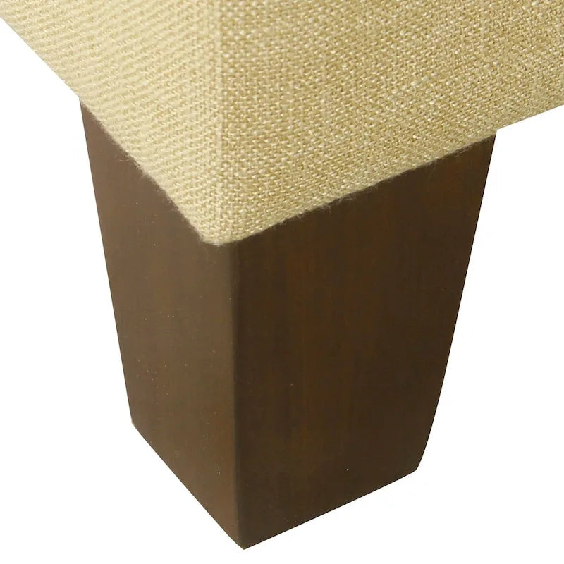 28" Square Upholstered Storage Ottoman with Wood Legs