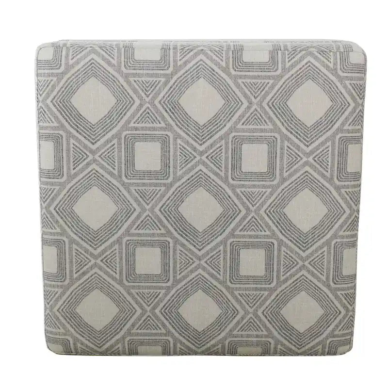 28" Square Upholstered Storage Ottoman with Wood Legs