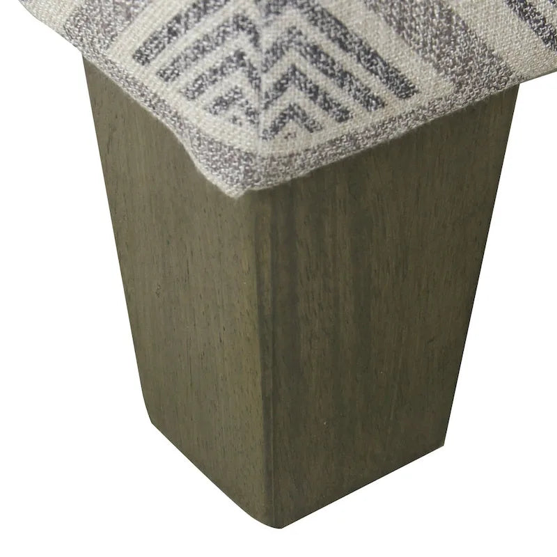 28" Square Upholstered Storage Ottoman with Wood Legs