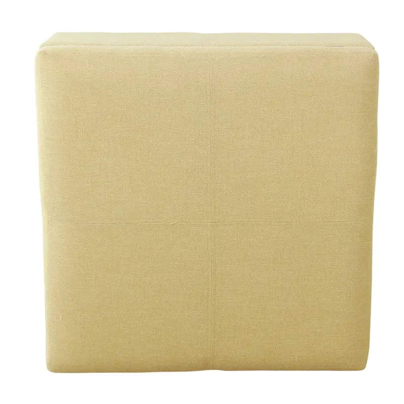 28" Square Upholstered Storage Ottoman with Wood Legs
