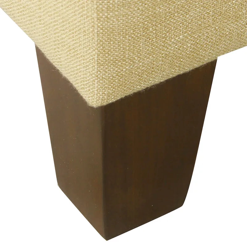 28" Square Upholstered Storage Ottoman with Wood Legs