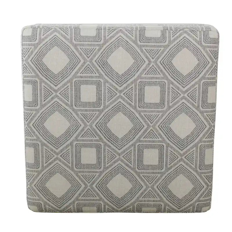 28" Square Upholstered Storage Ottoman with Wood Legs