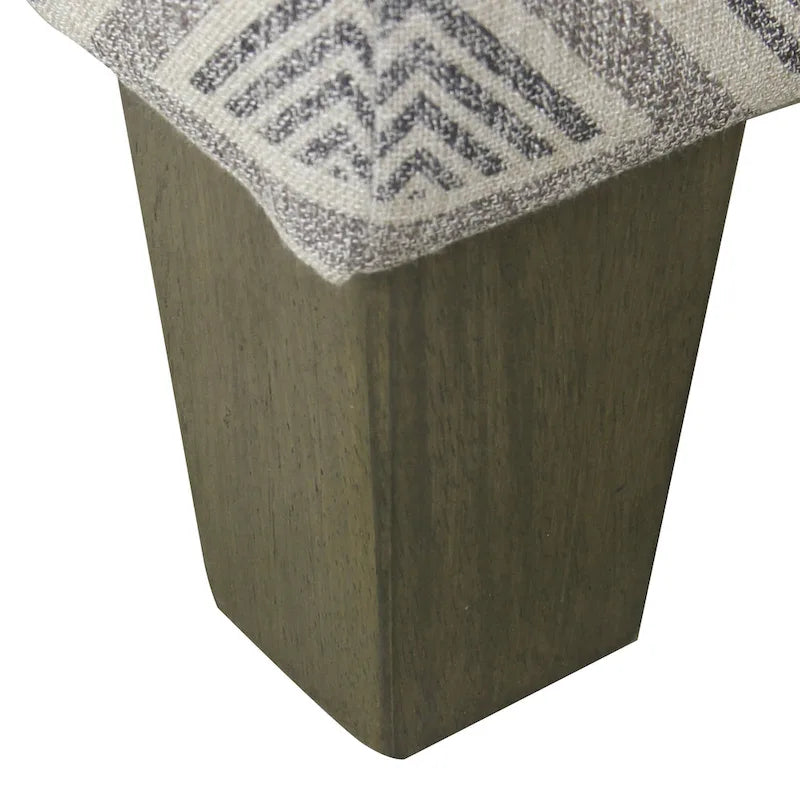 28" Square Upholstered Storage Ottoman with Wood Legs