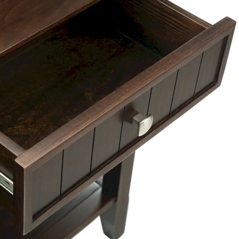 60" Konsolentisch aus Massivholz mit 3 Schubladen und offenem Fach