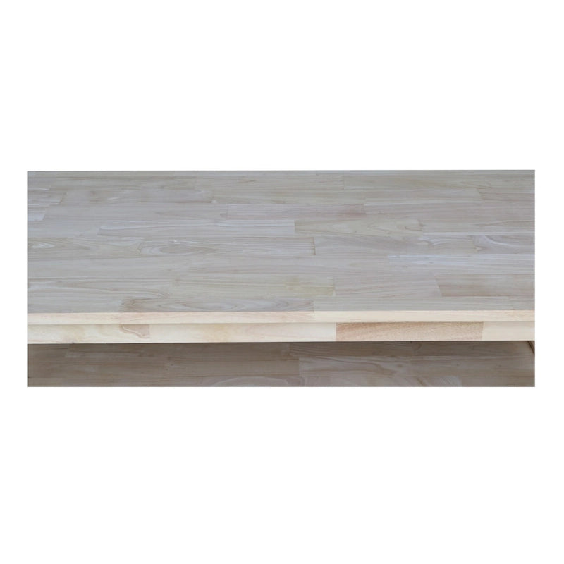 Solid Hardwood Coffee Table with X-Side Design and Lower Storage Shelf