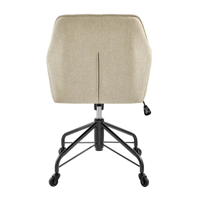 Modern Fabric Swivel Office Chair with Armrests & Casters