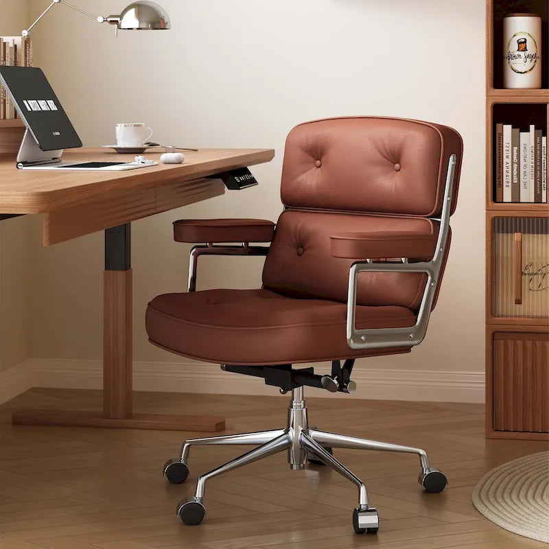 Mid-Back Ergonomic Office Chair with Lumbar Support and Height Adjustment