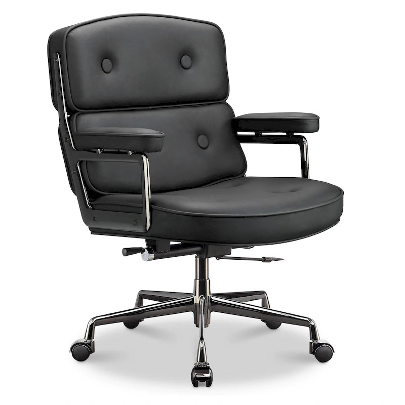 Mid-Back Ergonomic Office Chair with Lumbar Support and Height Adjustment