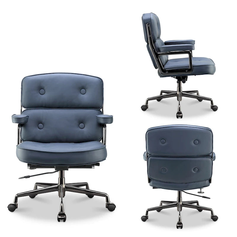 Ergonomischer Bürostuhl mit mittelhoher Rückenlehne, Lordosenstütze und Höhenverstellung