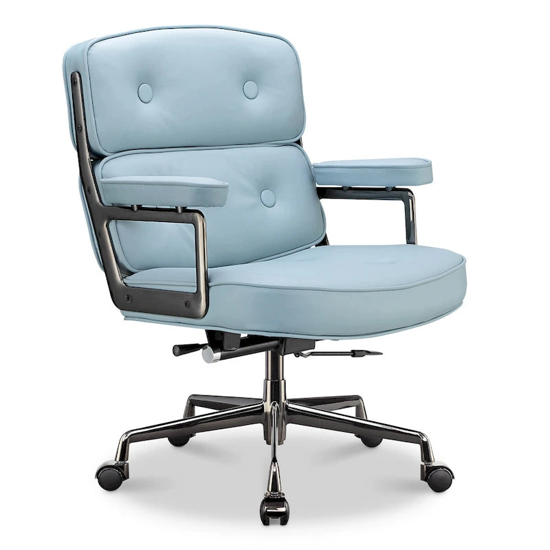 Ergonomischer Bürostuhl mit mittelhoher Rückenlehne, Lordosenstütze und Höhenverstellung