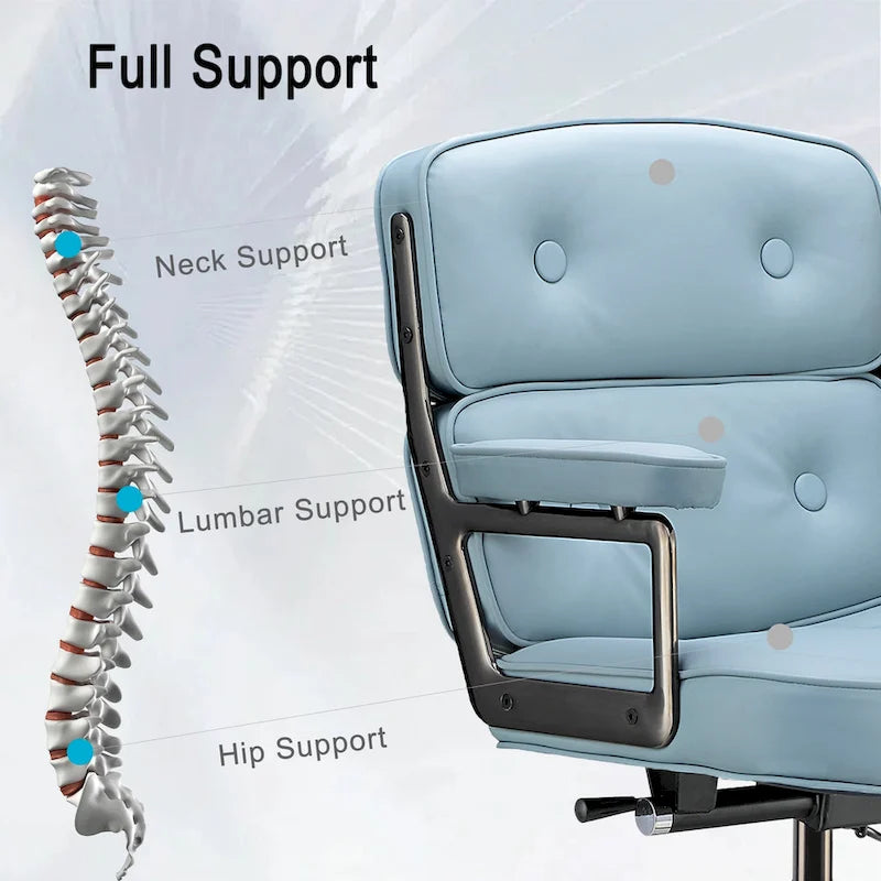 Ergonomischer Bürostuhl mit mittelhoher Rückenlehne, Lordosenstütze und Höhenverstellung