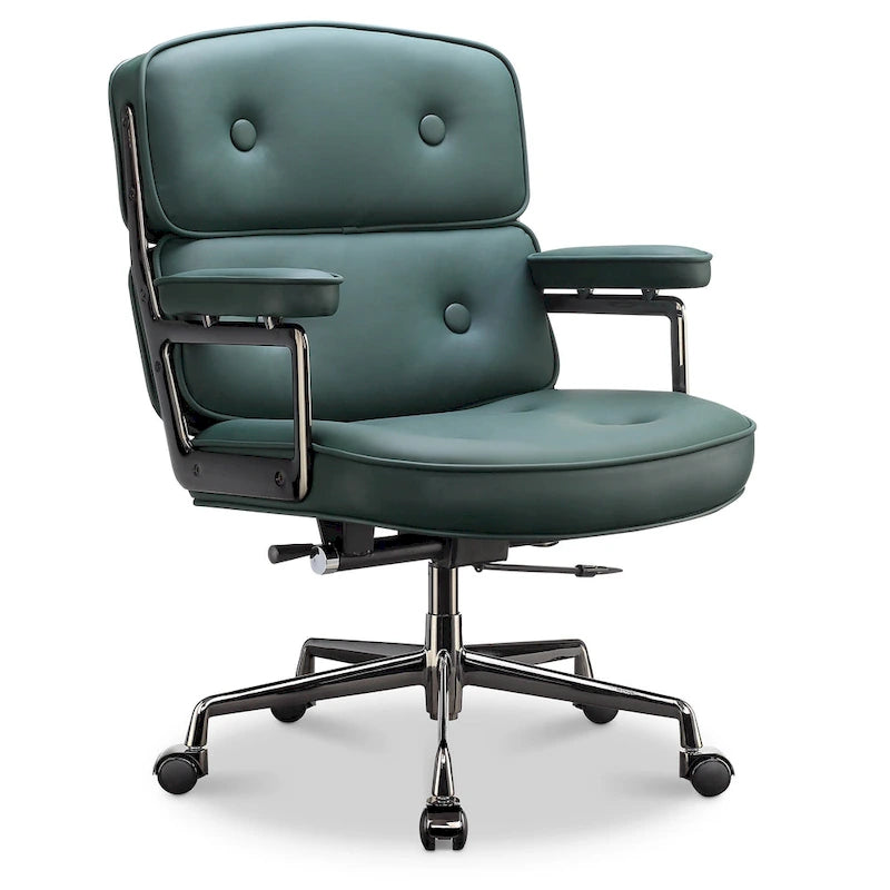 Ergonomischer Bürostuhl mit mittelhoher Rückenlehne, Lordosenstütze und Höhenverstellung