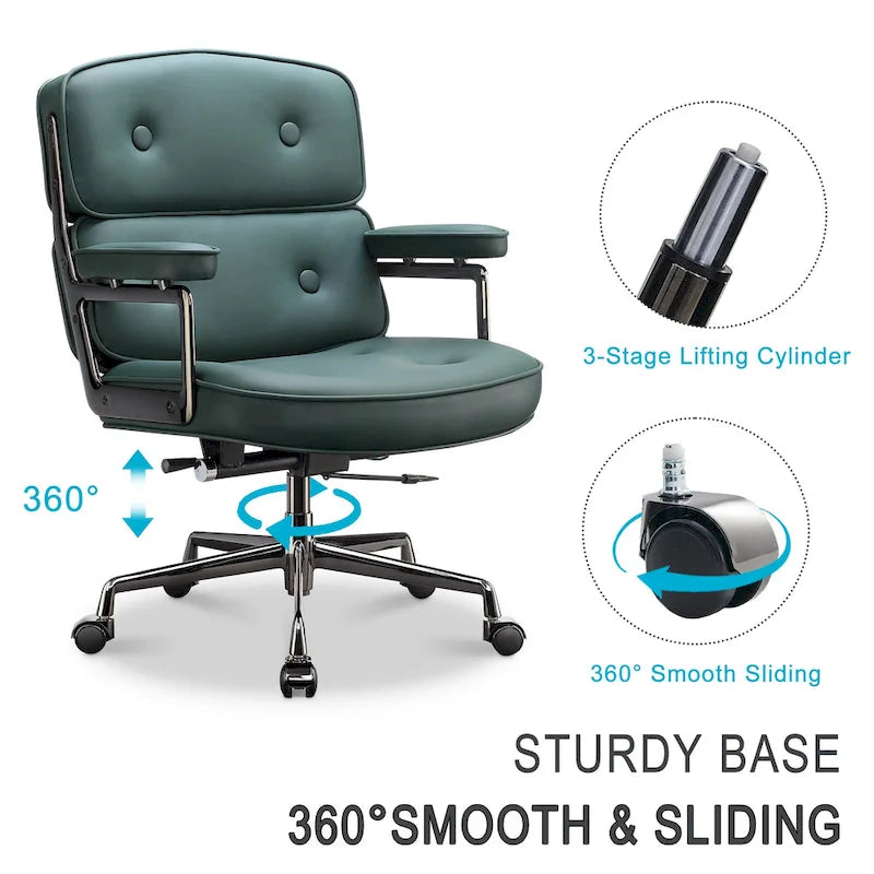 Ergonomischer Bürostuhl mit mittelhoher Rückenlehne, Lordosenstütze und Höhenverstellung
