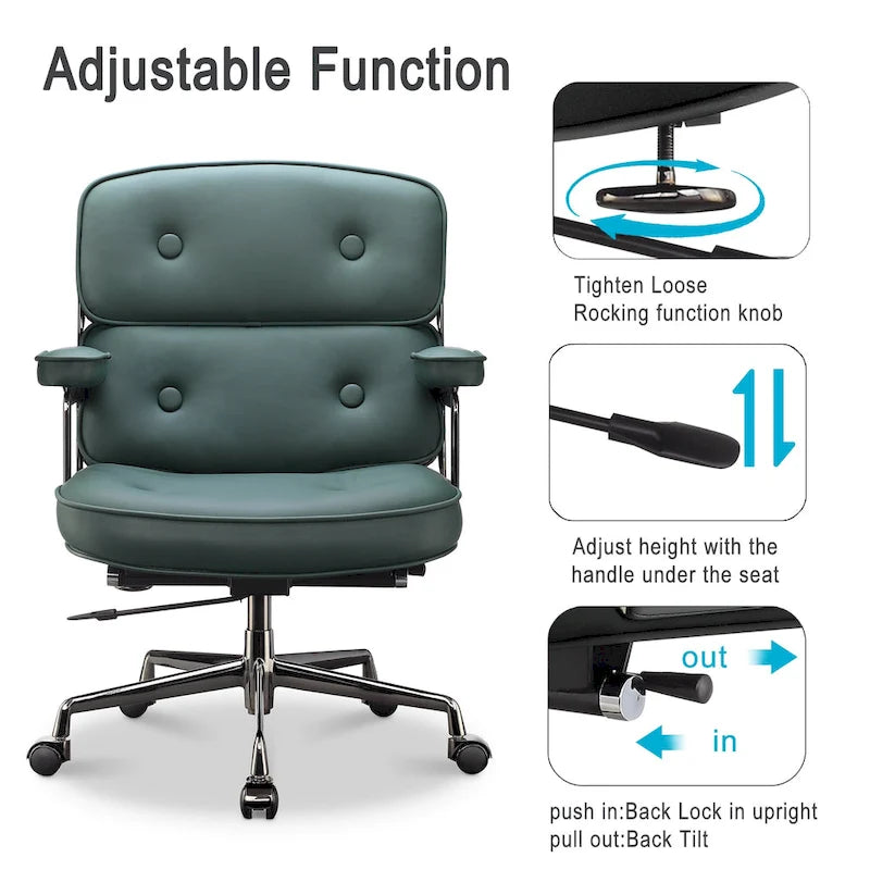 Ergonomischer Bürostuhl mit mittelhoher Rückenlehne, Lordosenstütze und Höhenverstellung
