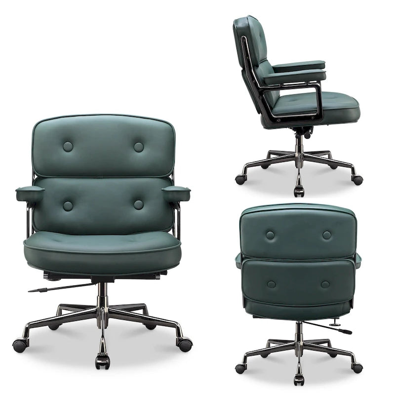 Ergonomischer Bürostuhl mit mittelhoher Rückenlehne, Lordosenstütze und Höhenverstellung