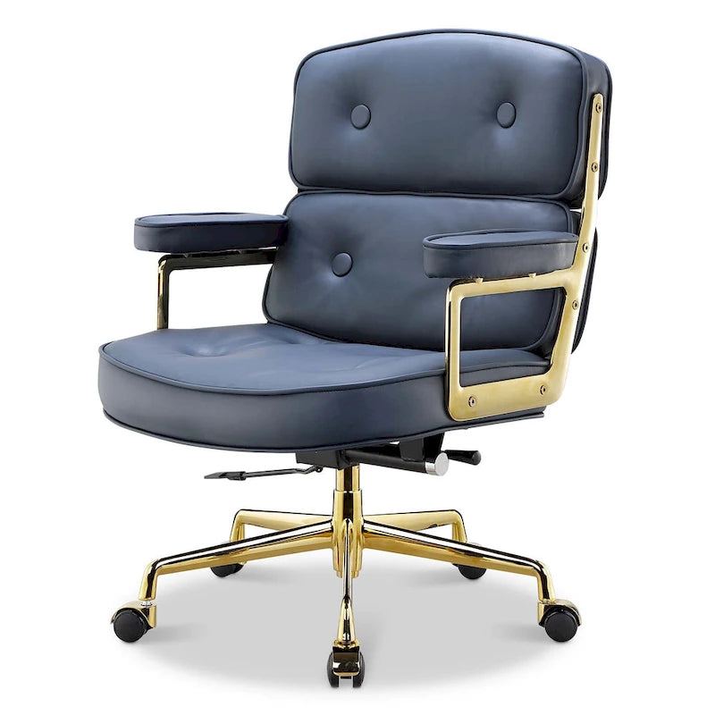 Ergonomischer Bürostuhl mit mittelhoher Rückenlehne, Lordosenstütze und Höhenverstellung