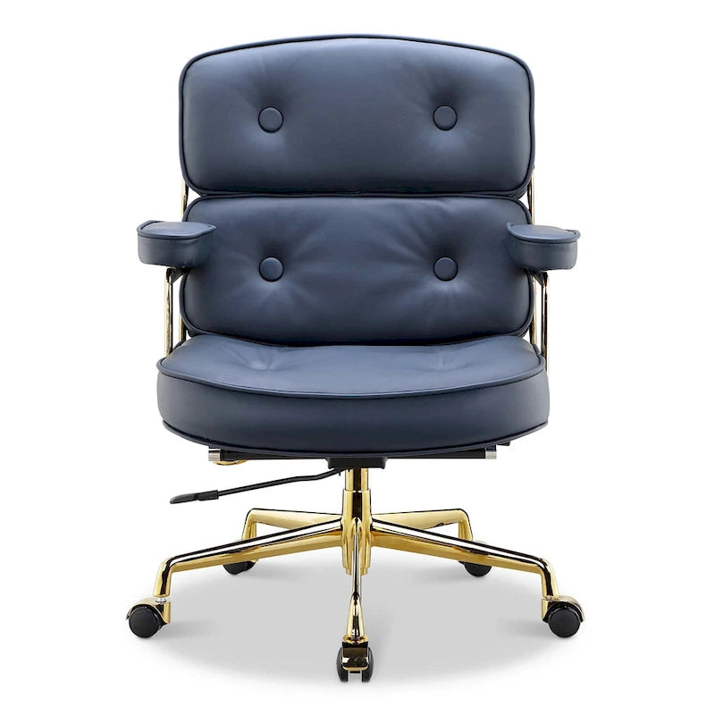 Ergonomischer Bürostuhl mit mittelhoher Rückenlehne, Lordosenstütze und Höhenverstellung