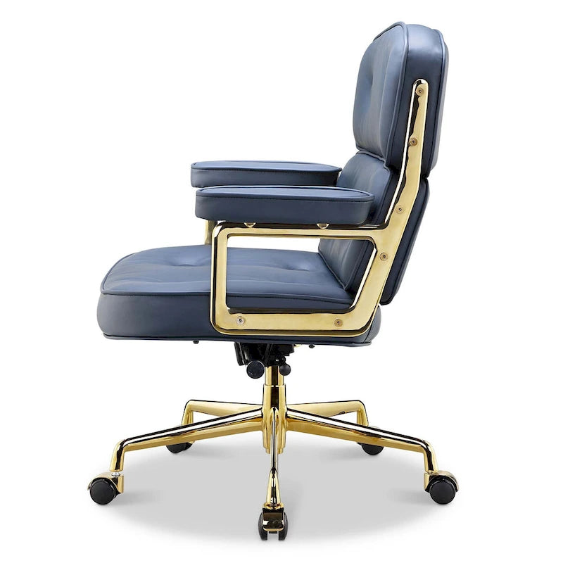 Ergonomischer Bürostuhl mit mittelhoher Rückenlehne, Lordosenstütze und Höhenverstellung