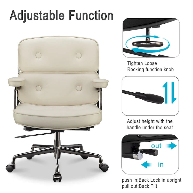 Ergonomischer Bürostuhl mit mittelhoher Rückenlehne, Lordosenstütze und Höhenverstellung