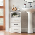 3-Drawer Farmhouse Bathroom Storage Cabinet with Open Shelf