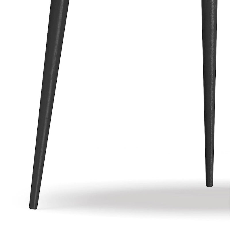 30" Round Solid Acacia Wood Tray-Top Coffee Table with Flared Metal Legs