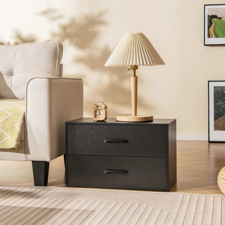2-Drawer Stackable Storage Organizer Cabinet with Handles