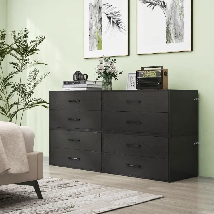 2-Drawer Stackable Storage Organizer Cabinet with Handles