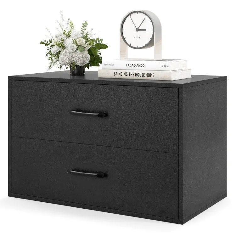 2-Drawer Stackable Storage Organizer Cabinet with Handles