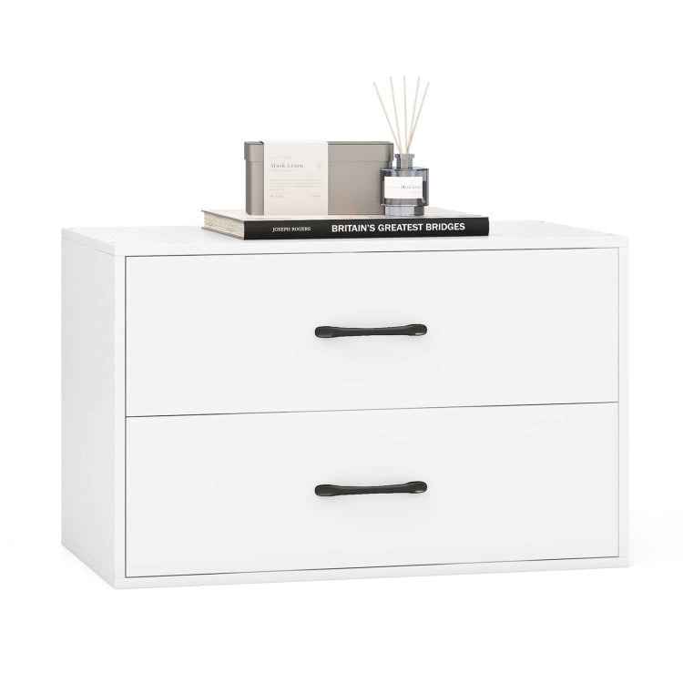 2-Drawer Stackable Storage Organizer Cabinet with Handles