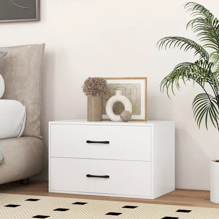2-Drawer Stackable Storage Organizer Cabinet with Handles