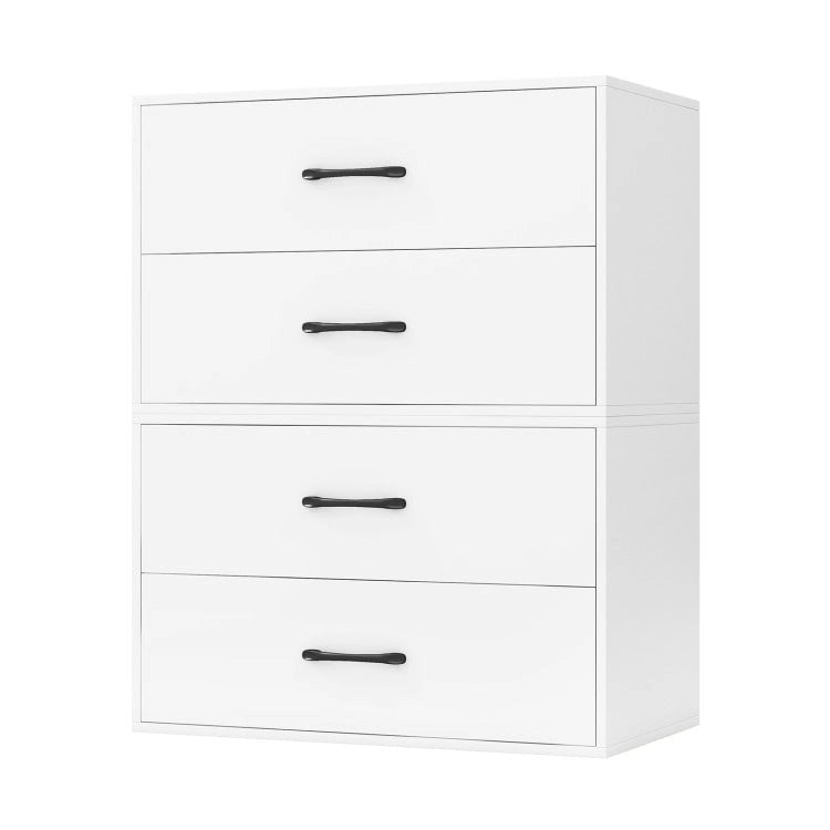 2-Drawer Stackable Storage Organizer Cabinet with Handles