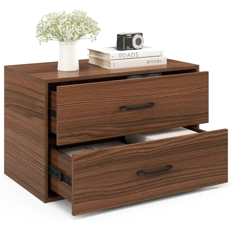 2-Drawer Stackable Storage Organizer Cabinet with Handles