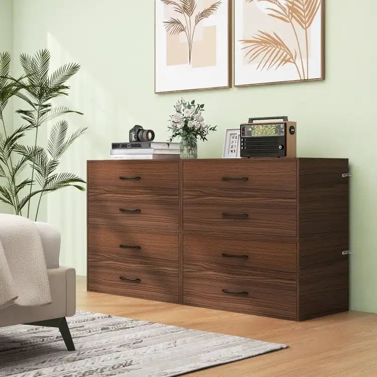 2-Drawer Stackable Storage Organizer Cabinet with Handles