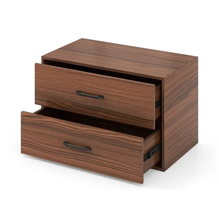 2-Drawer Stackable Storage Organizer Cabinet with Handles