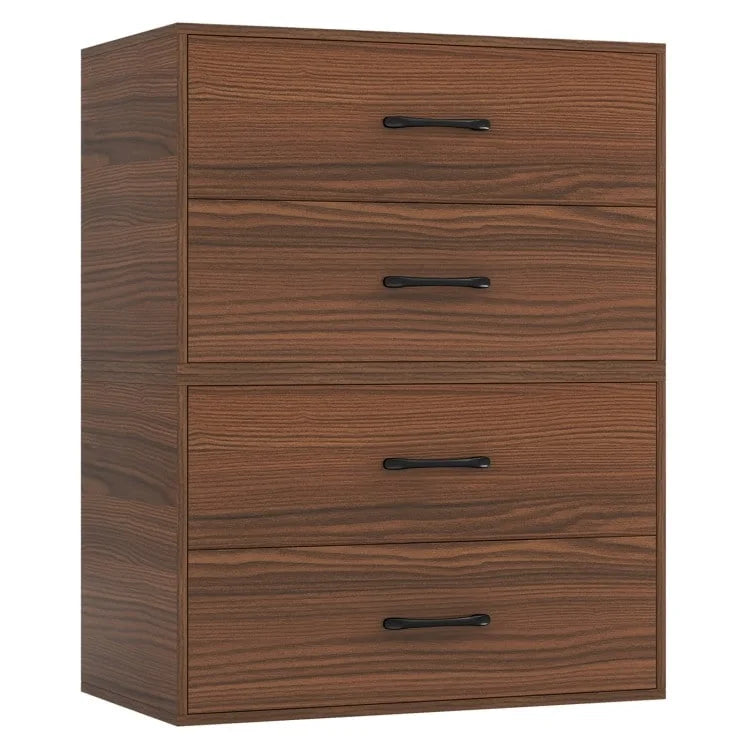 2-Drawer Stackable Storage Organizer Cabinet with Handles